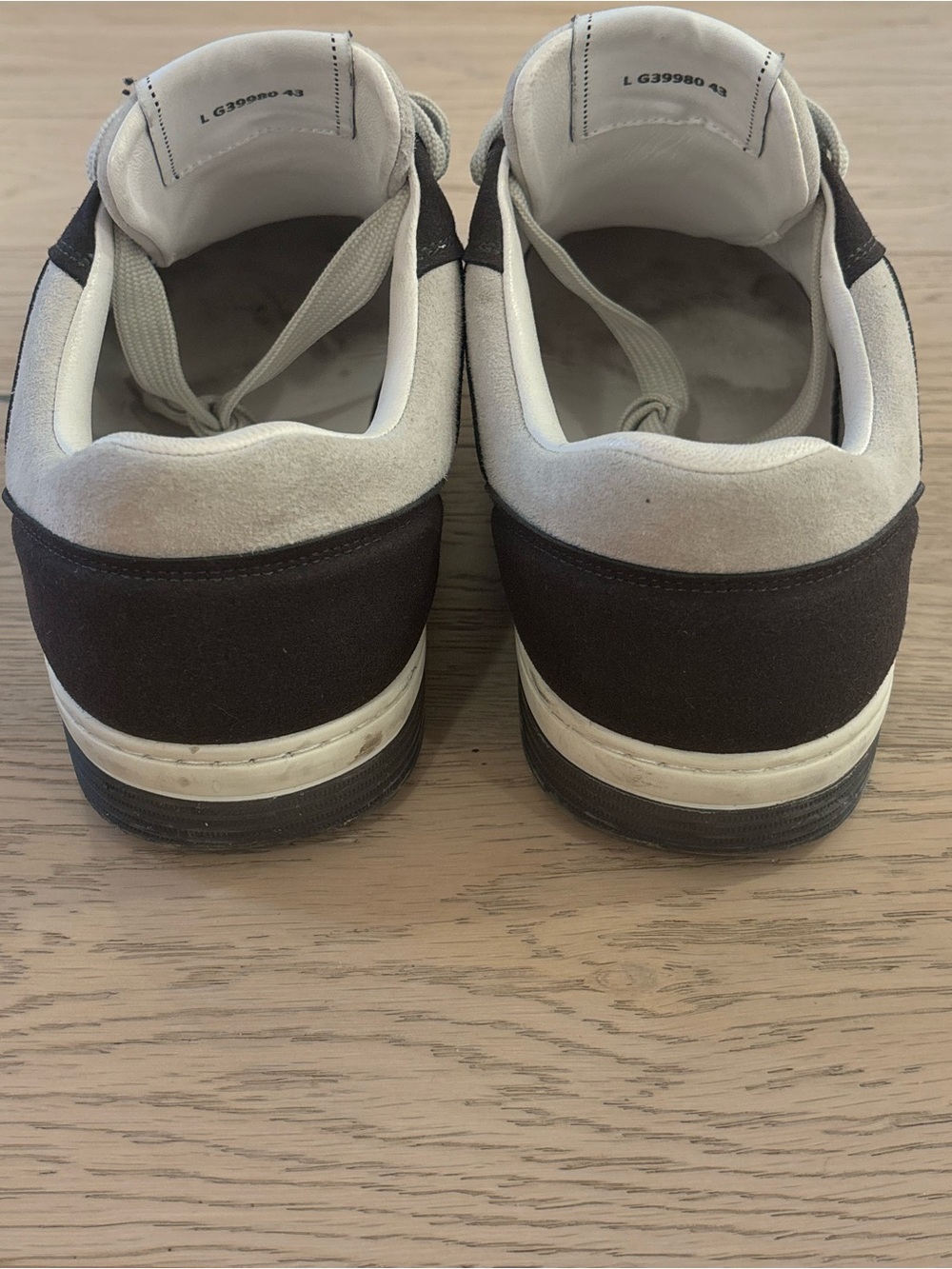 Men's Designer Black and Cream Casual Calfskin Sneakers - Picture 7 of 7